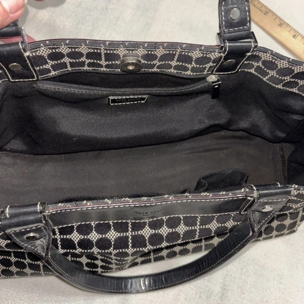Kate Spade Classic Noel Print Black Satchel‎  Shoulder Bag